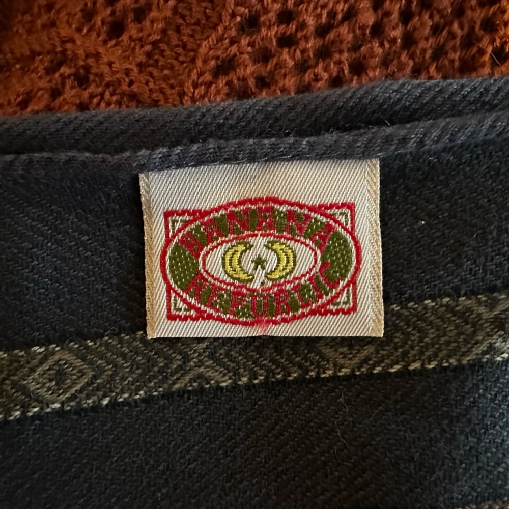 Vintage 80’s Banana Republic scarf Mill Valley era Jacquard - Picture 5 of 8